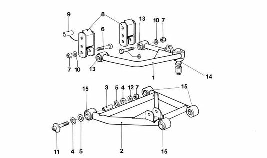 Lower right suspension arm for BMW (OEM 33322161190). Original BMW