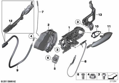 Volles hinteres Schloss für BMW F07, F07N Serie 5 (OEM 51215A36F25). Original BMW.