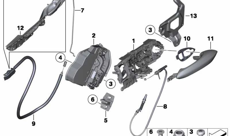 Manilla interior puerta trasera derecha OEM 51427216660 para BMW Serie 5 GT (F07). Original BMW.