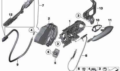 Volles hinteres Schloss für BMW F07, F07N Serie 5 (OEM 51215A36F25). Original BMW.