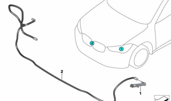 **Eyector de limpiaparabrisas izquierdo OEM 61667429691 para BMW F39. Original BMW.**