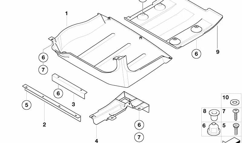 Recubrimiento inferior OEM 51711481428 para MINI R50, R52, R53. Original MINI.