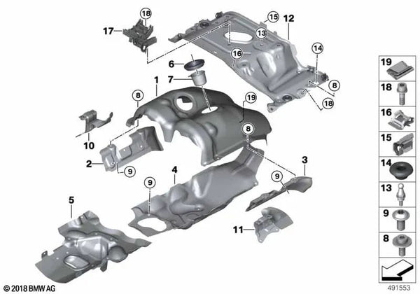 Soporte Puente V-Raum para BMW Serie 5 F90, Serie 8 F91, F92, F93 (OEM 11657852132). Original BMW.