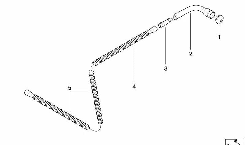 Tubo corrugado lavaparabrisas trasero OEM 61683404587 para BMW X3 E83 y E83N. Original BMW.