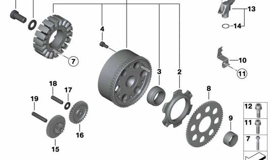 Rueda libre OEM 12117687777 para motos BMW F 700 GS, F 800 GT, F 650 GS, F 800 GS Adventure, F 800 R... y más. Original BMW Motorrad.