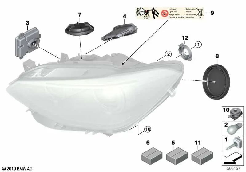 Xenon Light Lampe mit BMW -Einheit für BMW Series 1 (E81, E82, E87, E87N, E88, F20, F21), Serie 2 (F22, F23, F87), Serie 3 (E90, E90N, E91, E91N, E92, E92N , E93, E93N, F30, F31, F34, F35, F80), Serie 4 (F32, F33, F36, F82, F83), Serie 5 (E60, E6