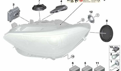 Kit de reparación para faro OEM 63117296902 para BMW F20, F21, F07, F10, F11. Original BMW.