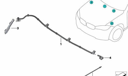 Soporte para manguera lavaparabrisas OEM 61667373183 para BMW F15, F85, F16, F86 y MINI F60. Original BMW y MINI.
