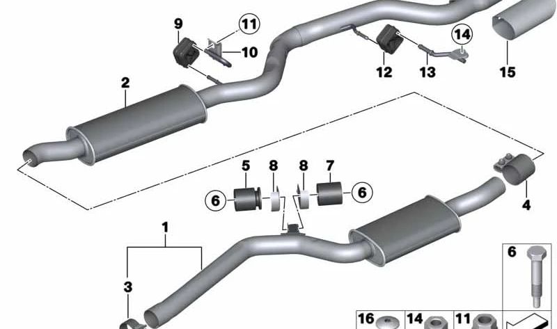Embellecedor de escape negro cromo OEM 18307805915 para BMW E81, E82, E87, E88. Original BMW.