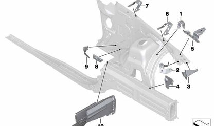 Soporte tubo flexible de freno izquierdo OEM 41007184917 para BMW E81, E87, E90, E92, X1 E84... y más. Original BMW.