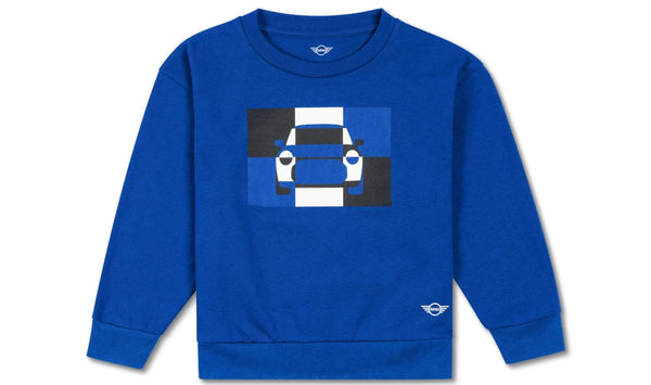 Sudadera Car Tile para niños, talla 140, color Blazing Blue, OEM 80145B320B2. Válido para BMW. Original MINI.