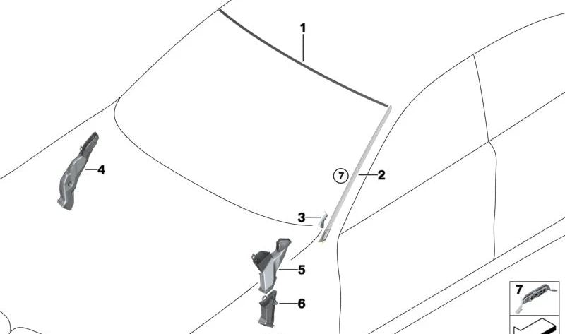 Sinistra Raccolta di stampaggio per BMW 3 G20, G21, G28, G80, G81 (OEM 51317427873). BMW originale