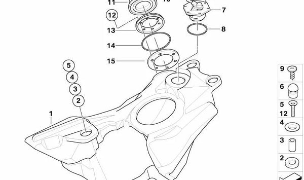 Tope de goma OEM 16117697065 para BMW Motorrad G650X K15. Original BMW Motorrad.