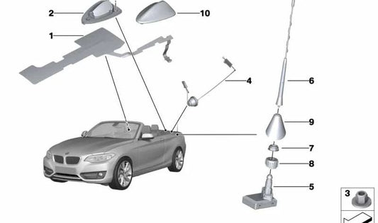 Cas de protection pour la série BMW 2 F23 (OEM 65209277826). BMW d'origine.