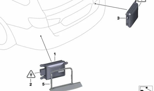OEM Linksseite Beschützer 66326789531 für BMW F11, F11N, F06, F06N, F12, F12N, F13, F13N. Stück des Lane Change -Warnsystems. Original BMW.