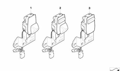 Interruptor ajuste columna de dirección OEM 61316947786 para BMW E60, E61, E63 y E64. Compatible con versiones 520d con motores M47 y N47. Original BMW.