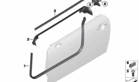 Junta de puerta izquierda OEM 51767362067 para MINI Roadster R59 (01/2011 - 04/2015). Original MINI.