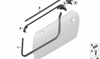Cubierta pozo de ventana interior izquierda OEM 51337146089 para MINI R56, R56 LCI, Clubman R55, Cabrio R57... y más. Original MINI.