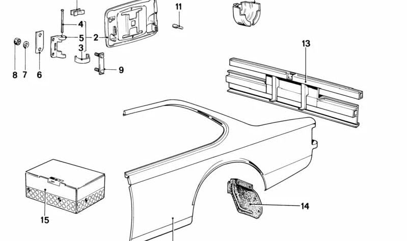 Body closing plate for BMW 6 Series E24 (OEM 41341862451). Original BMW