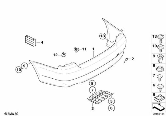 Ensemble de support PDC arrière pour BMW E92, E92N, E93, E93N (OEM 51127256103). BMW d'origine