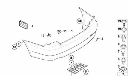 Tapa para argolla de remolque imprimada para BMW Serie 3 E92, E93 (OEM 51127161497). Original BMW