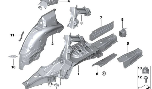 Soporte exterior ISOFIX OEM 41135A3D3F9 para BMW Serie 4 G26 (todas las variantes: M50 xDrive, eDrive40, i4 eDrive35) de 2021 a 2024. Pieza original BMW.
