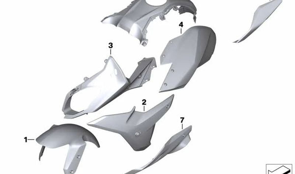 Cubierta depósito central granit-grey OEM 46638554179 para motos BMW R1200R, R1200RS, R1250R, R1250RS. Original BMW Motorrad.