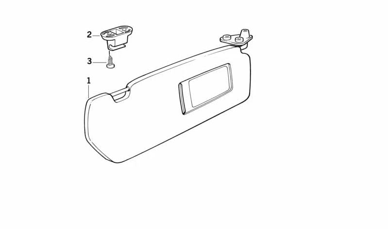 Links beleuchtetes Parasol für die BMW 3 E36 -Serie (OEM 51168237113). Original BMW