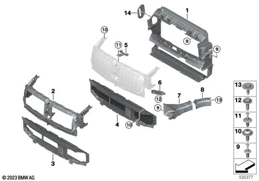 Driving Air Air Right Fender per BMW 4 G26 (OEM 51749477026). BMW originale.