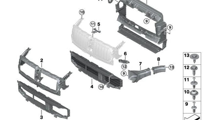 Soporte superior OEM 51749851178 para BMW Serie 4 G22 (420d, 420i, xDrive). Compatible con modelos desde 07/2020 hasta 02/2024. Pieza original BMW.