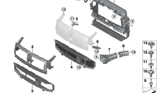 Kühlerluftkanal für BMW 4 G26 -Serie, G26E, G26F, G26N (OEM 51748738855). Original BMW