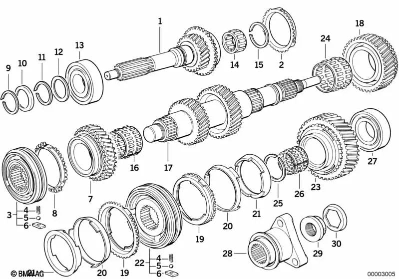 Retentionsring für BMW 3 E36 -Serie, E46, Serie 5 E34, E39, Z4 E85 (OEM 23222228343). Original BMW.