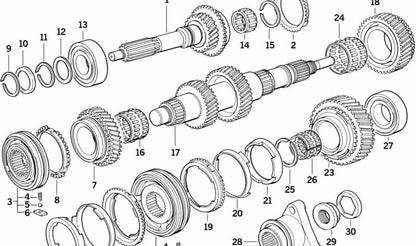 Rodamiento de bolas OEM 23211222260 para BMW E36, E87, E34, E39, E46, Z3, E85. Compatible con modelos 116i, 118i, 316g, 316i. Medidas 65x30x18. Original BMW.