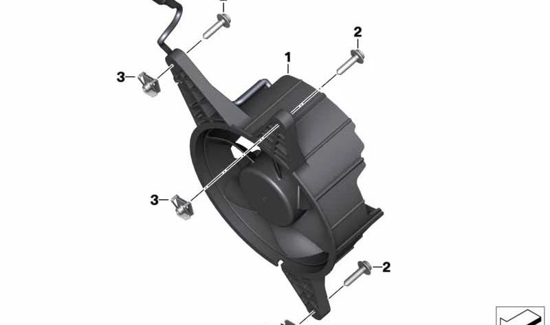 Cerco de ventilador con ventilador OEM 17429457927 para motos BMW G 310 GS, G 310 R. Original BMW Motorrad.