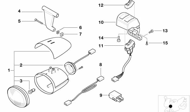 Faros antiniebla OEM 63177658477 para BMW Motorrad R 850 C, R 1200 C (modelos R259). Original BMW Motorrad.