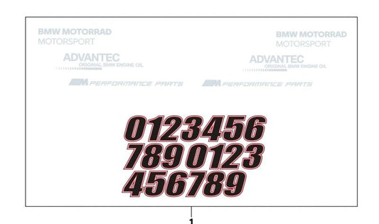Juego de pegatinas de patrocinadores OEM 51145A7ABE3 para BMW Motorrad M 1000 RR (SK66) 2023-2024. Original BMW Motorrad.
