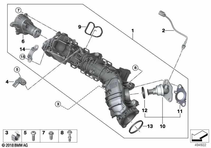 Élément de fixation pour BMW F40, F44, F45N, F46, F46N, G20, G21, G28, G22, G23, G26, G30, G31, G32, F48, F39, G01, G02, G05, F54, F56, F57, F60 ( OEM 11618593824). BMW d'origine