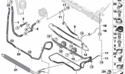 Saugleitung for BMW Series 3 E90, E92, E93 (OEM 32412283595). Genuine BMW