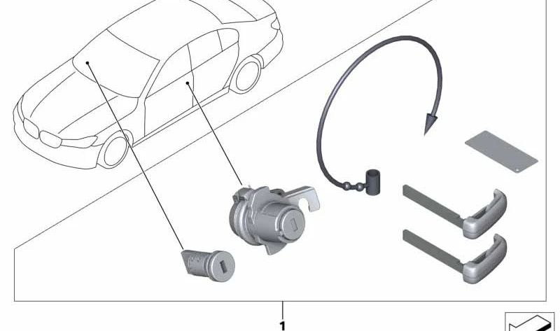 Matched Locking Kit for BMW 7 Series G70, i I20 (OEM 51219498439). Original BMW.