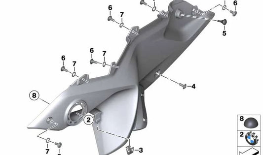 OEM do revestimento do lado esquerdo OEM 46638545319 para BMW Motorrad R1200RS, R1250RS. BMW Motorrad original.