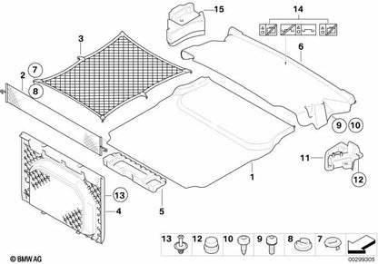 Placa de Inserción para el Maletero para BMW E93, E93N (OEM 51477124302). Original BMW.