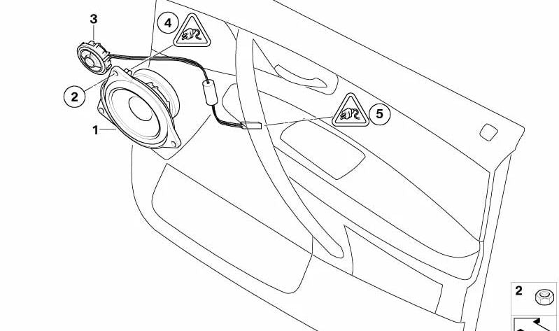Altavoz de medios para sistema Top Hi-Fi OEM 65139143987 para BMW E83, E85, E86. Original BMW.