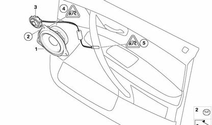 Altavoz de medios para sistema Top Hi-Fi OEM 65139143987 para BMW E83, E85, E86. Original BMW.