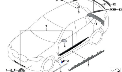 OEM 5115A5A56346 Entrée de freinage en carbone pour BMW G06 (x6). BMW d'origine.