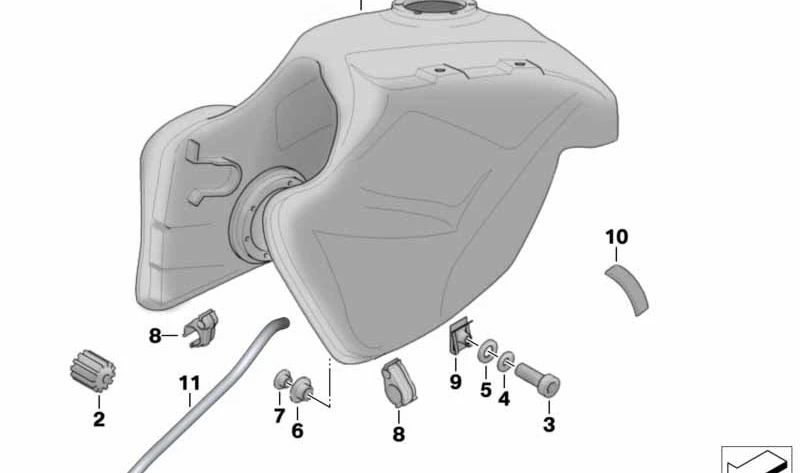 Depósito de combustible OEM 16112328059 para BMW Motorrad R 1100 GS, R 1100 R, R 1100 RS, R 1100 RT. Original BMW Motorrad.