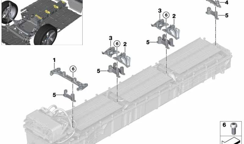 Puente de conexión trasero OEM 61277644666 para BMW i12, i12N, i15. Pieza original BMW para sistema de batería de alto voltaje.