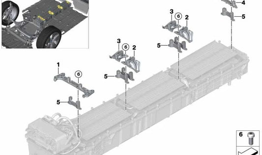 Puente de conexión trasero OEM 61277644666 para BMW i12, i12N, i15. Pieza original BMW para sistema de batería de alto voltaje.