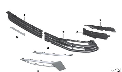 Rejilla de entrada de aire izquierda abierta OEM 51117415591 para BMW G32. Original BMW.