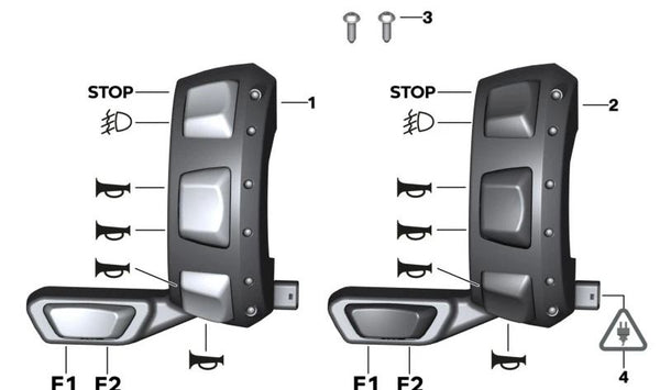 Interruptor adicional izquierdo OEM 61318406095 para motos BMW R 1250 RT, F 750 GS, F 850 GS... y más. Original BMW Motorrad.