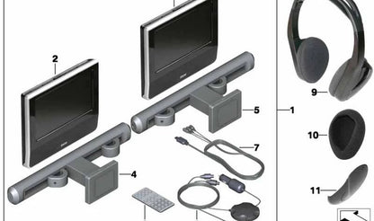 Cable para sistema DVD Tablet OEM 65122166593 para BMW E90, F30, F10, X5 E70, MINI F56, R56, Clubman F54, Countryman R60… y más. Original BMW y MINI.